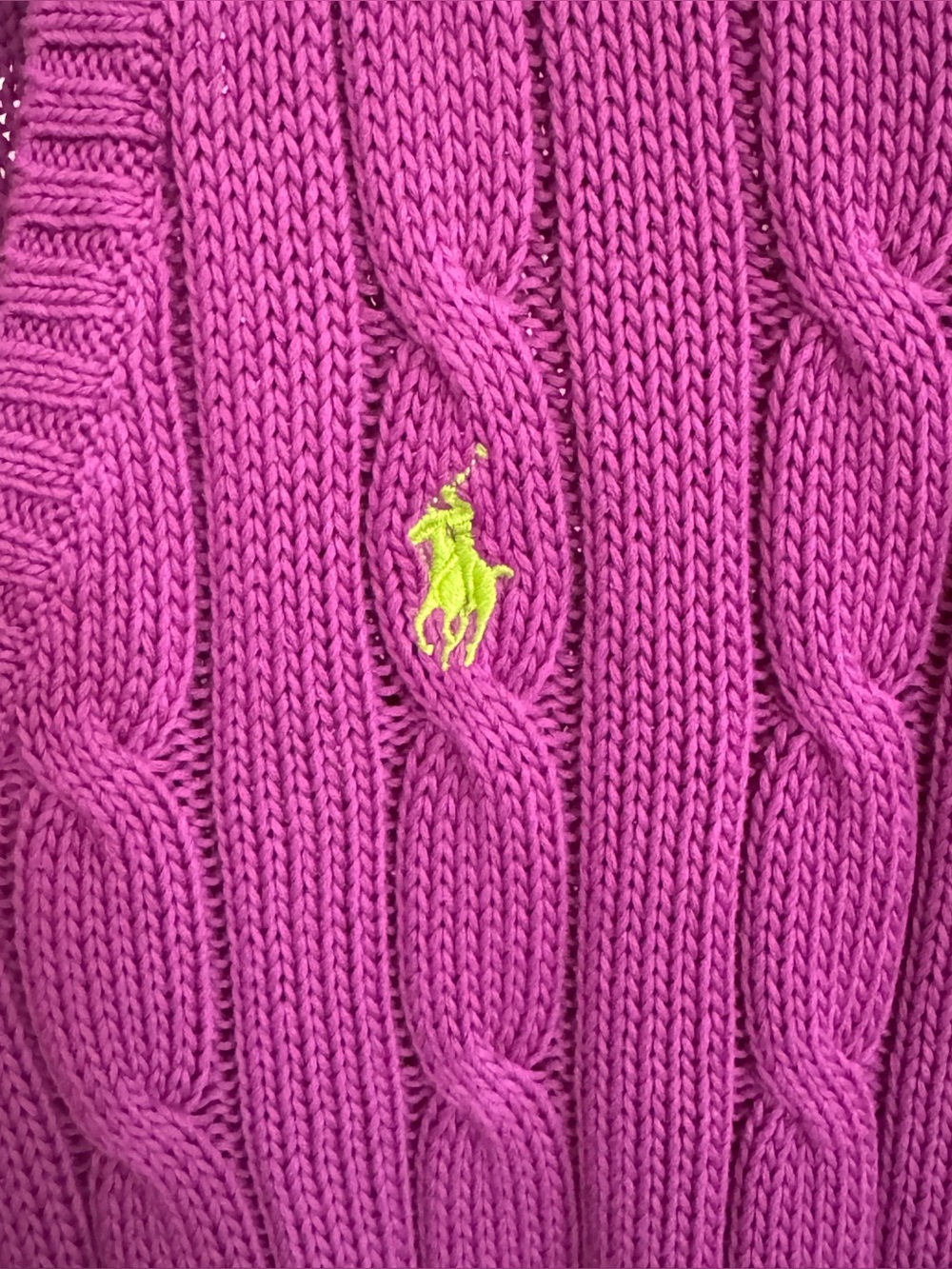 Polo Ralph Lauren Cable-Knit V-Neck Sweater / Plum / Size Small